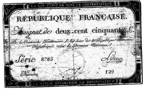 Assignat De L'an Ii De La République