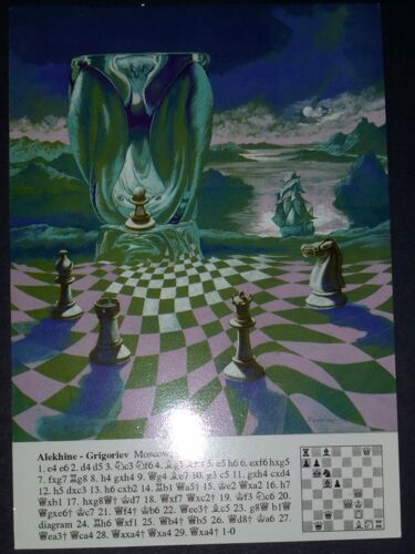 Echecs: Partie Alekhine Grigoriev Moscou 1915