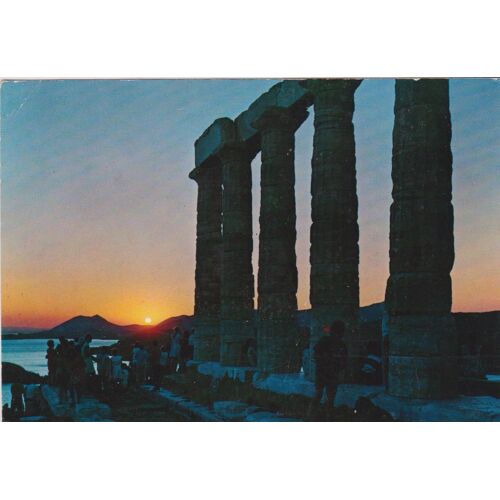 Athenes - Le Temple De Poseidon - Coucher De Soleil Animé