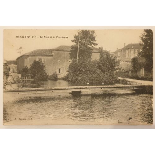 Carte Postale Ancienne Ref 69, Deux Sèvres 79, Marnes, La Dive Et La Passerelle