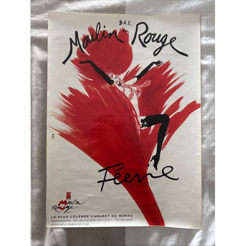 Affiche Ancienne De Publicité Gruau Circa Bal Du Moulin Rouge Féerie