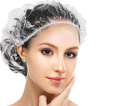 Disposable Waterproof Elastic Plastic Shower Cap Hair Coloring Caps 100pcs