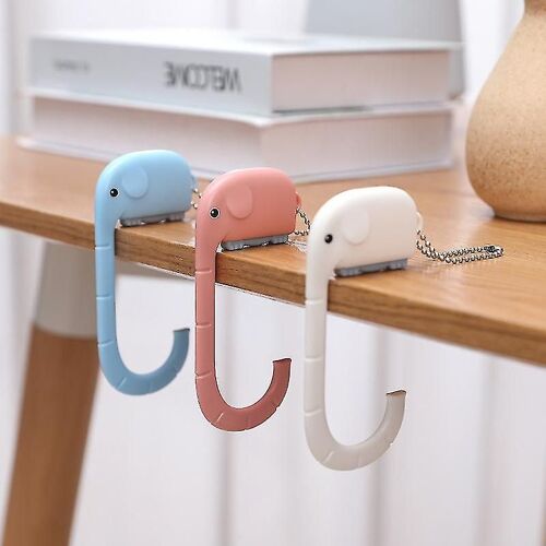 2pcs Crochet de sac à main pour table, sac en plastique portable de voyage Crochet d¿éléphant mignon pour suspendre les crochets de sac à main