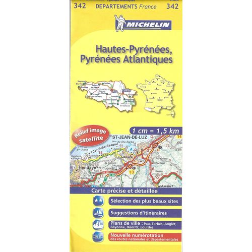 Hautes-Pyrénées, Pyrénées Atlantiques - Carte Département N° 342  - 1/150 000
