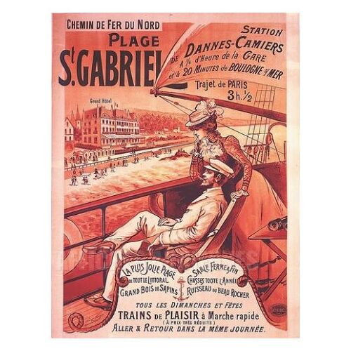 Affiche Plage Saint Gabriel Boulogne Sur Mer