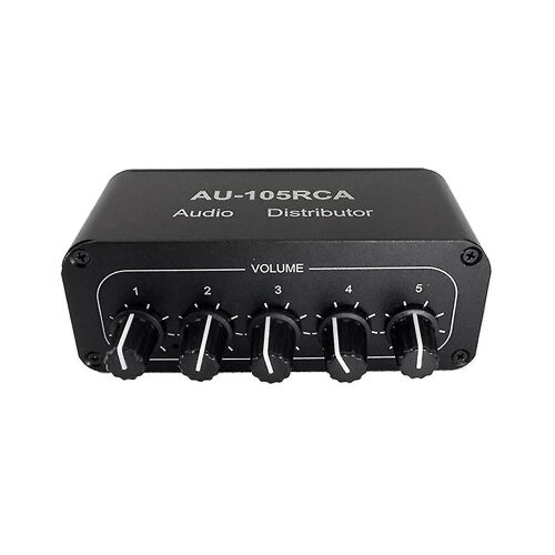 5ch Audio Distributeur Stéréo Audio Mixeur 1 Entrée 5 Sortie Rca Splitter pour Amplificateur de puissance Audio actif