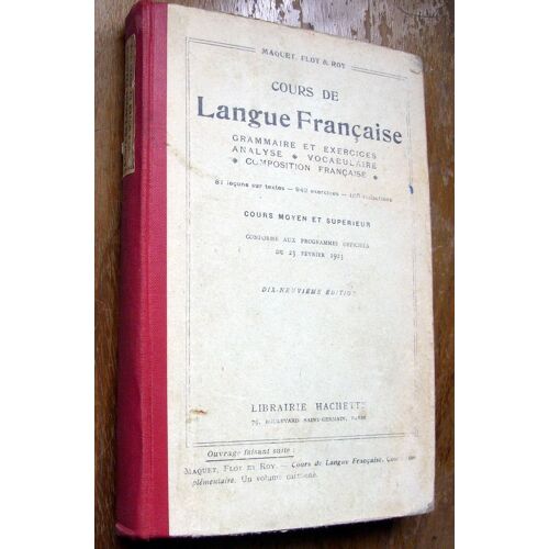 Cours De Langue Francaise. Cours Moyen