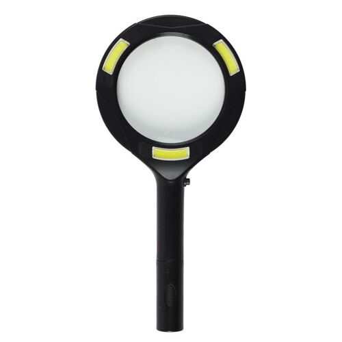 Loupe LED "Grossissement" 24cm Noir