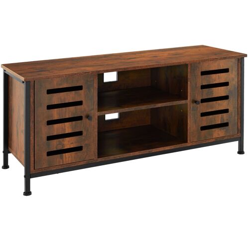 Meuble Pour Téléviseur Carlow 110x41,5x50,5cm - Bois Foncé Industriel, Rustique