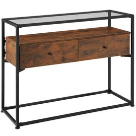 Table Console Reading 101,5x41,5x80,5cm - Bois Foncé Industriel