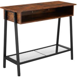 Table Console Tralee 100x35x80,5cm - Bois Foncé Industriel