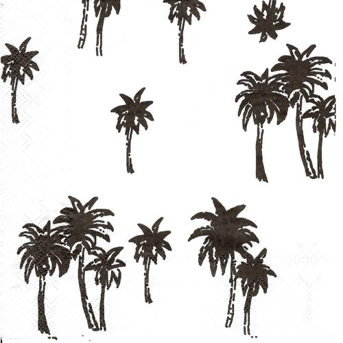 Lot De 2 Serviettes Déco En Papier: Black Palm