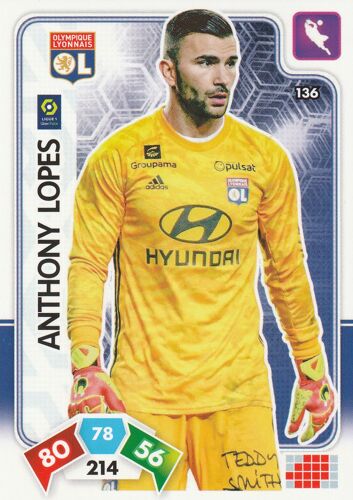 N° 136 - Carte Panini Adrenalyn Xl - Foot 2020 / 2021 - Anthony Lopes - Lyon - Olympique Lyonnais
