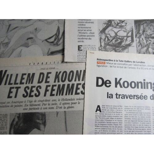 De Kooning : Le Petit Journal De L'exposition (Centre G.Pompidou) 1984, 16 Pages & 4 Articles Sur De Kooning (3 De Libération & 1 De Télérama) Parus Entre 1984 & 95