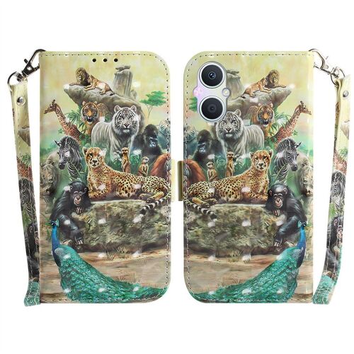 Saturcase Coque Pour Oppo A96 5g / Reno 7z 5g, Beau 3d Motif Pu Cuir Magnétique Flip Portefeuille Support Porte-Carte Protecteur Housse Étui Avec Dragonne Pour Oppo A96 5g / Reno 7z 5g (Td-10)