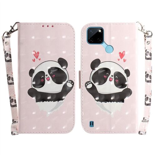 Saturcase Coque Pour Realme C21y, Beau 3d Motif Pu Cuir Magnétique Flip Portefeuille Support Porte-Carte Protecteur Housse Étui Avec Dragonne Pour Realme C21y (Td-7)