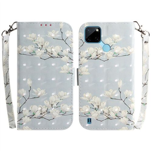Saturcase Coque Pour Realme C21y, Beau 3d Motif Pu Cuir Magnétique Flip Portefeuille Support Porte-Carte Protecteur Housse Étui Avec Dragonne Pour Realme C21y (Td-9)