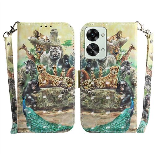 Saturcase Coque Pour Oneplus Nord 2t, Beau 3d Motif Pu Cuir Magnétique Flip Portefeuille Support Porte-Carte Protecteur Housse Étui Avec Dragonne Pour Oneplus Nord 2t (Td-10)