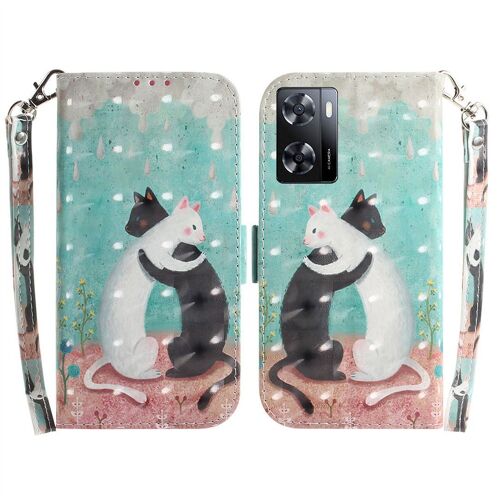 Saturcase Coque Pour Oppo A57 2022 / A77 5g, Beau 3d Motif Pu Cuir Magnétique Flip Portefeuille Support Porte-Carte Protecteur Housse Étui Avec Dragonne Pour Oppo A57 2022 / A77 5g (Td-4)