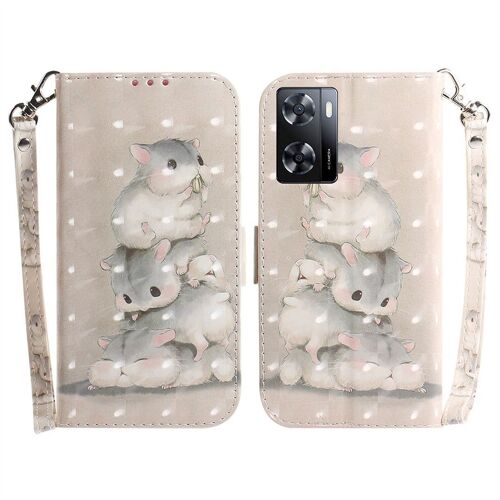 Saturcase Coque Pour Oppo A57 2022 / A77 5g, Beau 3d Motif Pu Cuir Magnétique Flip Portefeuille Support Porte-Carte Protecteur Housse Étui Avec Dragonne Pour Oppo A57 2022 / A77 5g (Td-6)