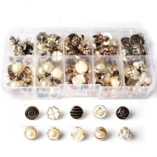 100 Boutons À Coudre En Fausses Perles. Multicolore 10/11/12 Mm Model 3