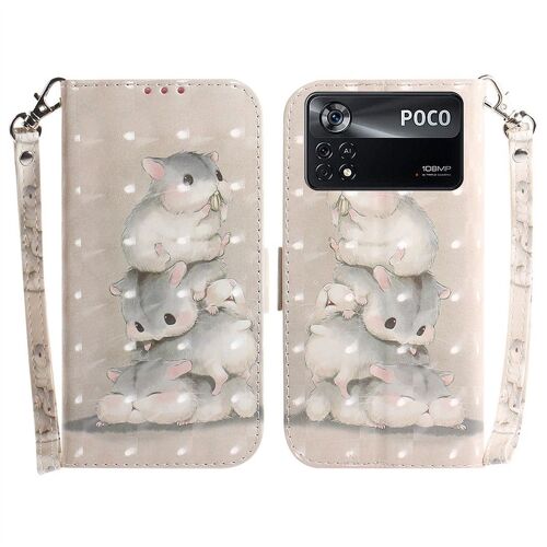 Saturcase Coque Pour Xiaomi Poco X4 Pro 5g, Beau 3d Motif Pu Cuir Magnétique Flip Portefeuille Support Porte-Carte Protecteur Housse Étui Avec Dragonne Pour Xiaomi Poco X4 Pro 5g (Td-6)