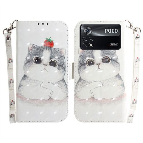 Saturcase Coque Pour Xiaomi Poco X4 Pro 5g, Beau 3d Motif Pu Cuir Magnétique Flip Portefeuille Support Porte-Carte Protecteur Housse Étui Avec Dragonne Pour Xiaomi Poco X4 Pro 5g (Td-8)