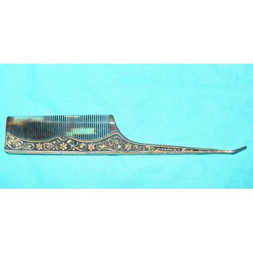 Peigne De Collection 20cm Or + Motifs Vintage 