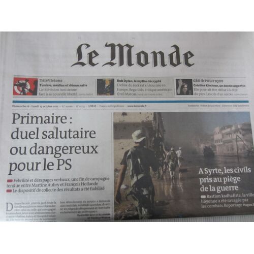 Televisions Le Monde N° 20757 Du 17/10/2011