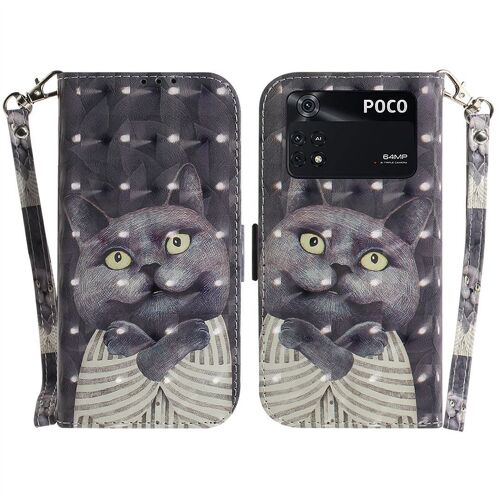 Saturcase Coque Pour Xiaomi Poco M4 Pro 4g, Beau 3d Motif Pu Cuir Magnétique Flip Portefeuille Support Porte-Carte Protecteur Housse Étui Avec Dragonne Pour Xiaomi Poco M4 Pro 4g (Td-11)