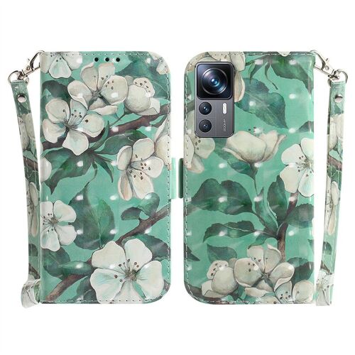 Saturcase Coque Pour Xiaomi 12t / 12t Pro, Beau 3d Motif Pu Cuir Magnétique Flip Portefeuille Support Porte-Carte Protecteur Housse Étui Avec Dragonne Pour Xiaomi 12t / 12t Pro (Td-1)
