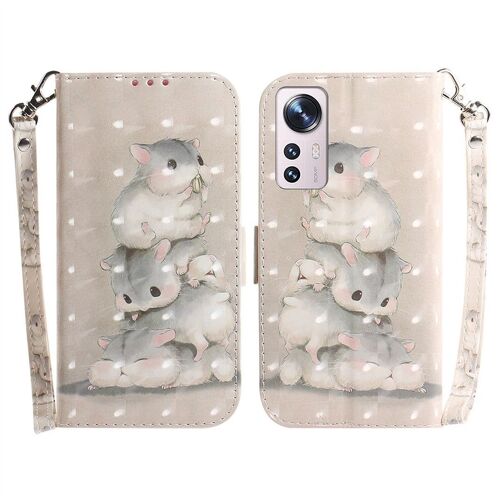 Saturcase Coque Pour Xiaomi 12 Pro / 12s Pro, Beau 3d Motif Pu Cuir Magnétique Flip Portefeuille Support Porte-Carte Protecteur Housse Étui Avec Dragonne Pour Xiaomi 12 Pro / 12s Pro (Td-6)