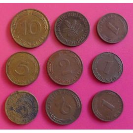 Allemagne Lot De 9 Pièces Différentes De 1925 À 1985