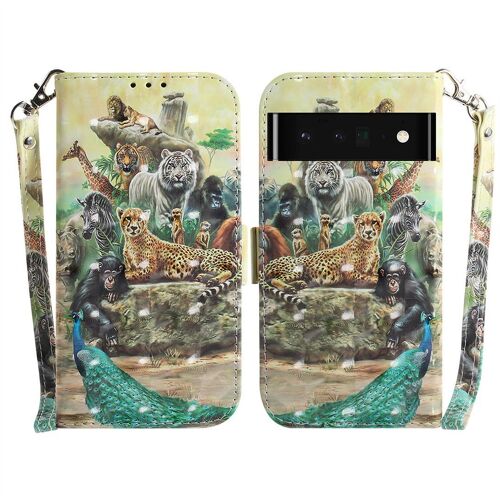 Saturcase Coque Pour Google Pixel 6 Pro, Beau 3d Motif Pu Cuir Magnétique Flip Portefeuille Support Porte-Carte Protecteur Housse Étui Avec Dragonne Pour Google Pixel 6 Pro (Td-10)