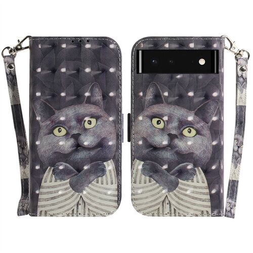 Saturcase Coque Pour Google Pixel 6, Beau 3d Motif Pu Cuir Magnétique Flip Portefeuille Support Porte-Carte Protecteur Housse Étui Avec Dragonne Pour Google Pixel 6 (Td-11)
