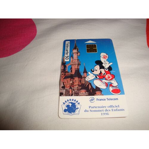 Carte Téléphonique Télécarte 50u " Disney Partenaire Officiel Du Sommet  05/96