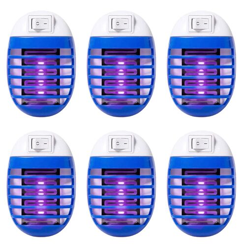 6Pcs Moustique Tueur Lampe ,Lampe Anti Moustique Electrique UV Tue Mouche,Destructeur de Mouches Intérieur,Tue Mouche Eléctrique