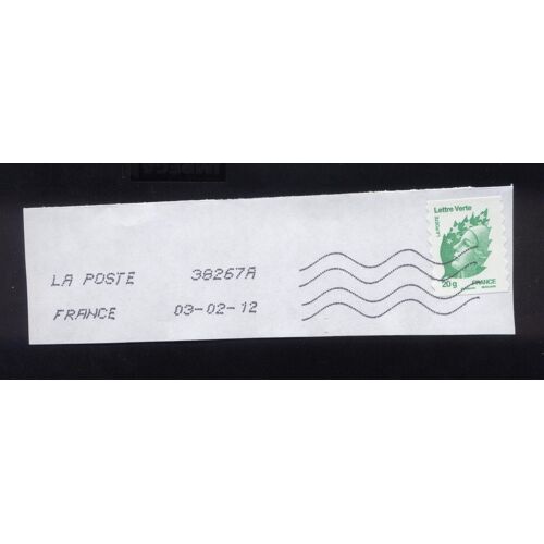 Timbre Oblitéré Used Stamp Selo Carimbado Marianne De Beaujard Lettre Verte Autocollant 20 G France 2011 Sur Fragment