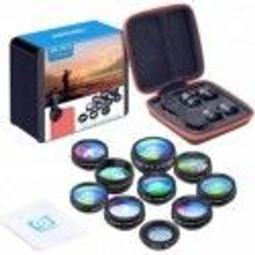 Apexel Kit D'objectifs 10 En 1 Pour Téléphone Objectif Grand Angle, Objectif Macro