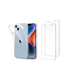 Coque Iphone 14 + 2 Verres Trempés Film Protection Ecran