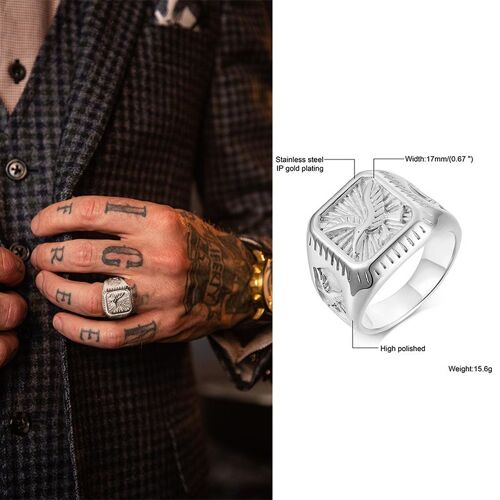 Chevalière En Forme D'aigle Chauve Pour Homme, Bijoux En Acier Inoxydable, Plaqué Or