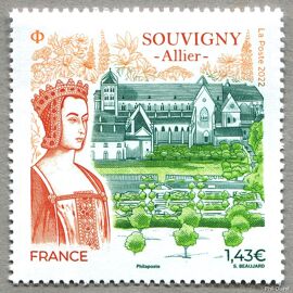 Série Patrimoine Et Tourisme : Sauvigny (Allier) : Portrait D'Anne De France Et Jardin Du Prieuré Année 2022 N° 5575 Yvert Et Tellier Luxe
