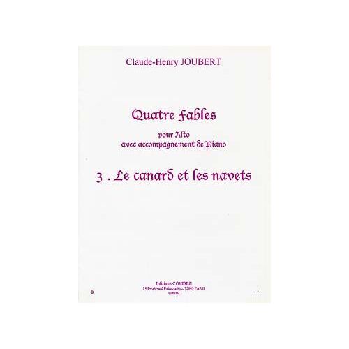 Quatre Fables - N° 3 : Le Canard Et Les Navets Alto Et Piano