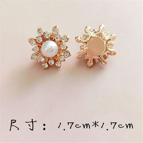 Cabochon De Flocon De Neige En Strass, 16mm, 10 Pièces, Boutons Vintage En Métal Pour Vêtements, Placage De Perles À Dos Plat, Bricolage, Couture De Vêtements Artisanaux