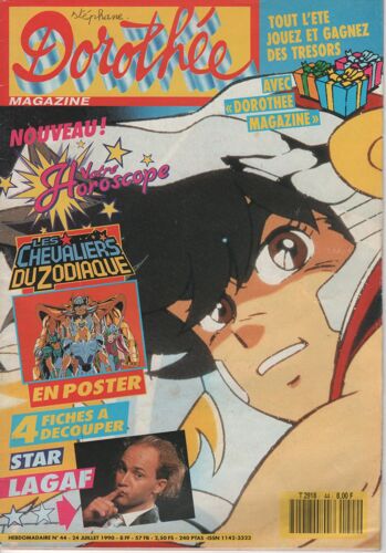Dorothee Magazine 1990 N° 44 : Lagaf - Ken - Chevaliers Zodiaque Poster - Dragon Ball