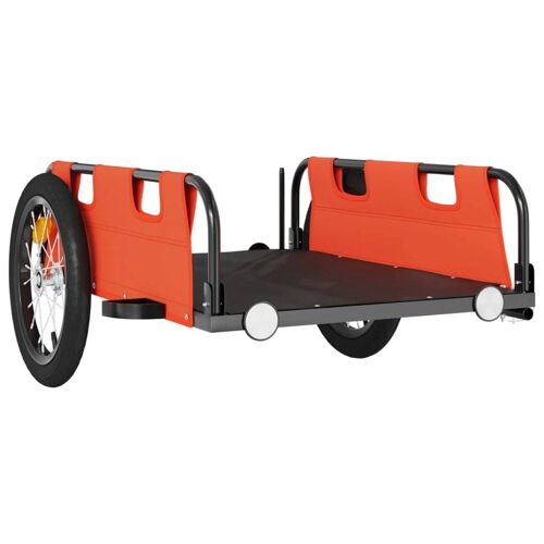 Remorque Chariot Transport De Vélo Tissu Oxford Fer Orange Helloshop26 02_0044199