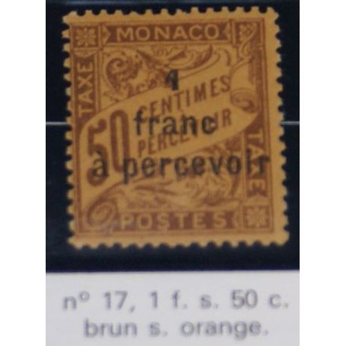 Timbre Monaco Taxe Neuf N 17 1f