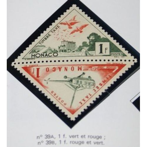 Timbre Monaco Taxe Neuf N 39a 39b