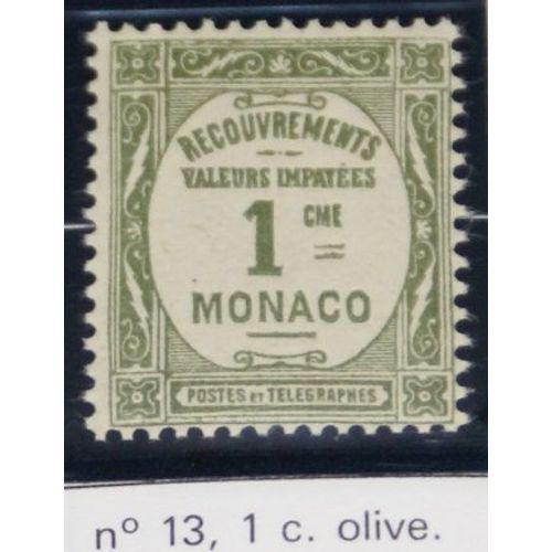 Timbre Monaco Taxe Neuf N 13 1c