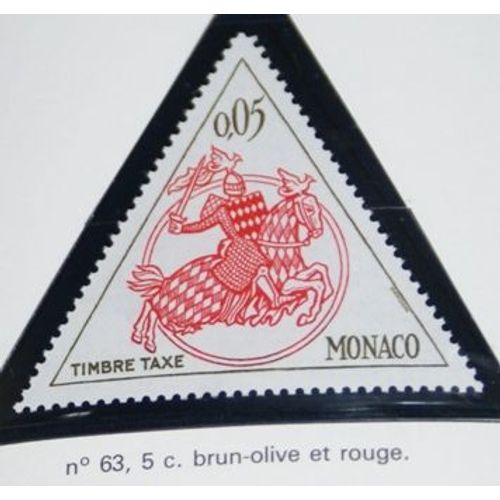 Timbre Monaco Taxe Neuf N 63 A 70